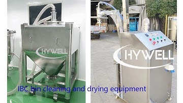 Automated Cleaning and Drying Process for Square Cone Hopper (IBC Bin) by Hywell Machinery