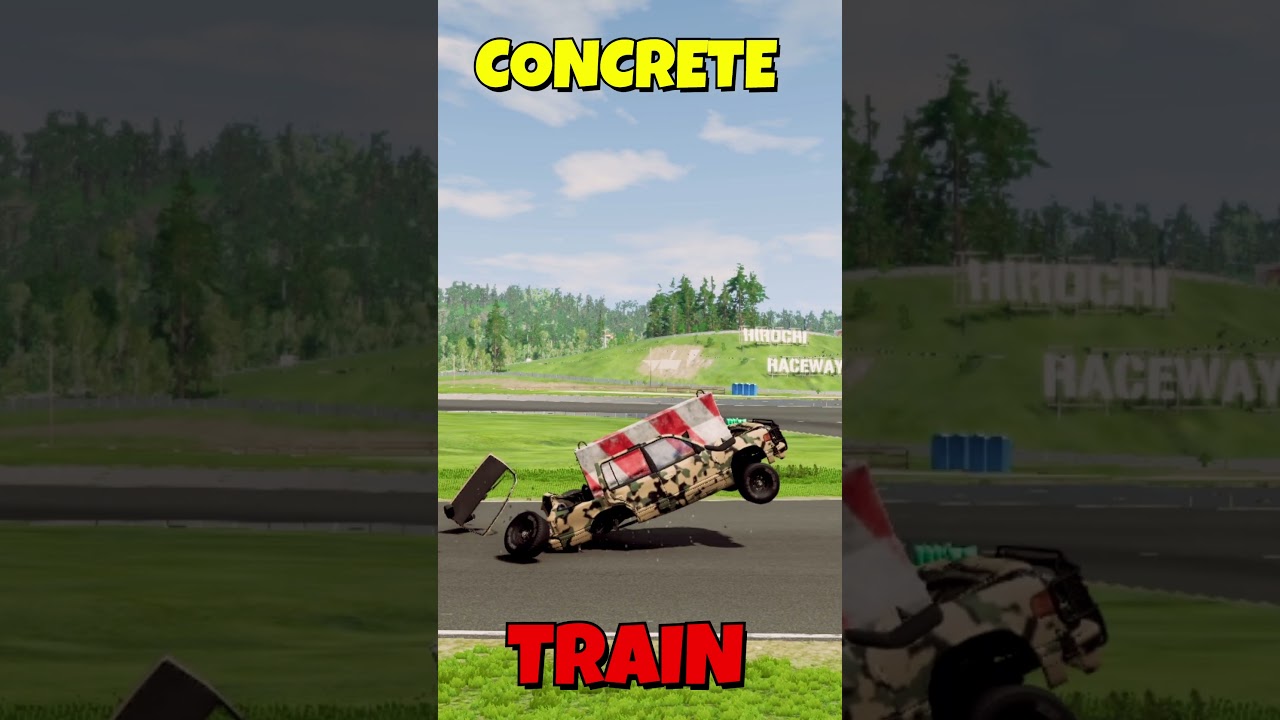 GIANT CONCRETE WALL Vs CARS