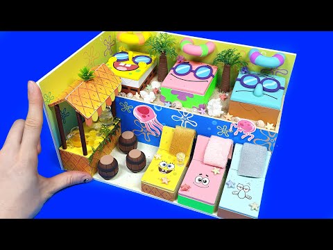 DIY Miniature Spongebob &amp;amp; friends Summer Board House # - Spongebob , <strong>Patrick</strong> <strong>star</strong>, Squidward !