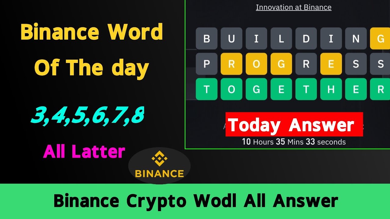 Binance Crypto Wodl Answer Today। Word of The day। All Latters WOTD -  YouTube