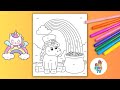 Unicorn Coloring Page by Sight Words | Learn Colors and Sight Words with Coloring
