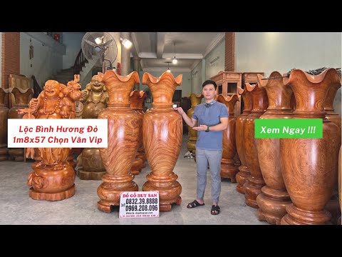 Video Tuyển Chọn Lộc Bình Phong Thuỷ Gỗ Hương Đỏ 1m8x57 Chọn... - youtube