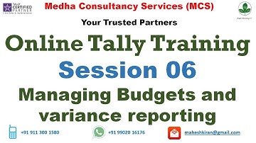 Session 06 - Budgets and Variance Reporting on Tally / Tally.ERP 9