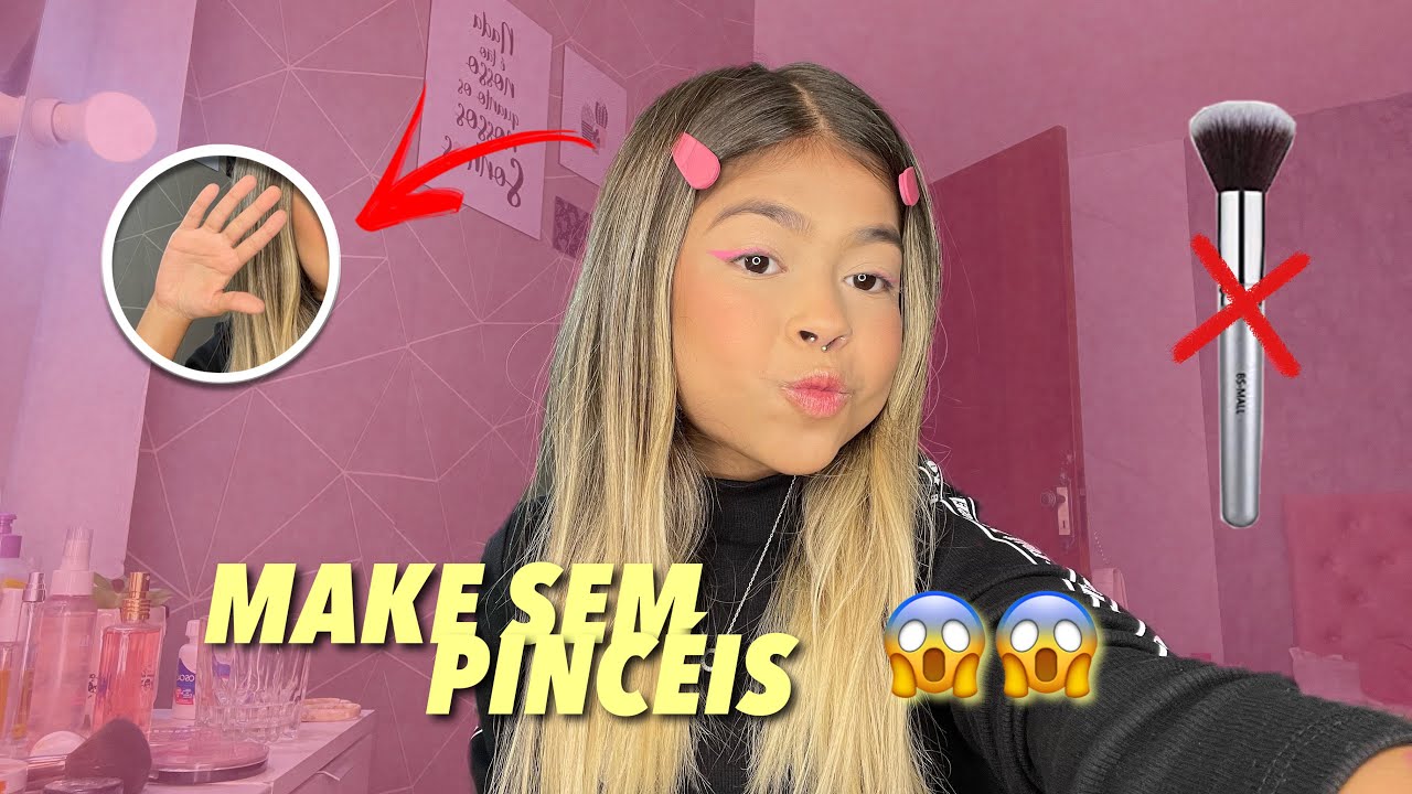 DESAFIO - MAKE SÓ USANDO AS MÃOS 🙌🏼 | Aninha Makeup