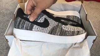 nike air force 1 flyknit 2 black pure platinum