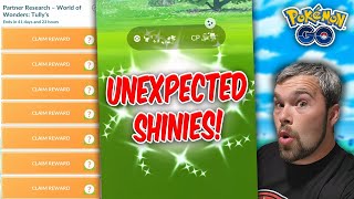These Shinies were Very Unexpected! Take Advantage of THIS! Tully's Partner Research! (Pokémon GO)