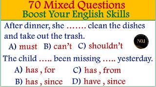 70 English Grammar Mixed Quiz | Mixed Exercise | Test your English Grammar
