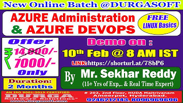 AZURE Administration & AZURE DEVOPS Online Training @ DURGASOFT