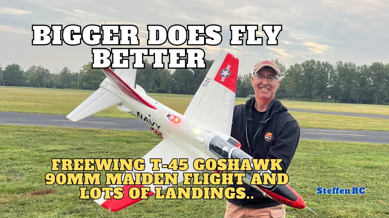 Freewing T-45 Goshawk 90mm RC Plane - Maiden and landings