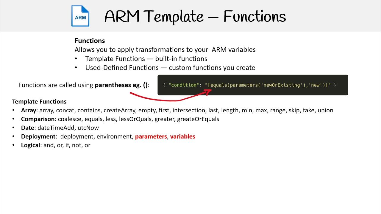 Arm Template Functions Arm Template Functions