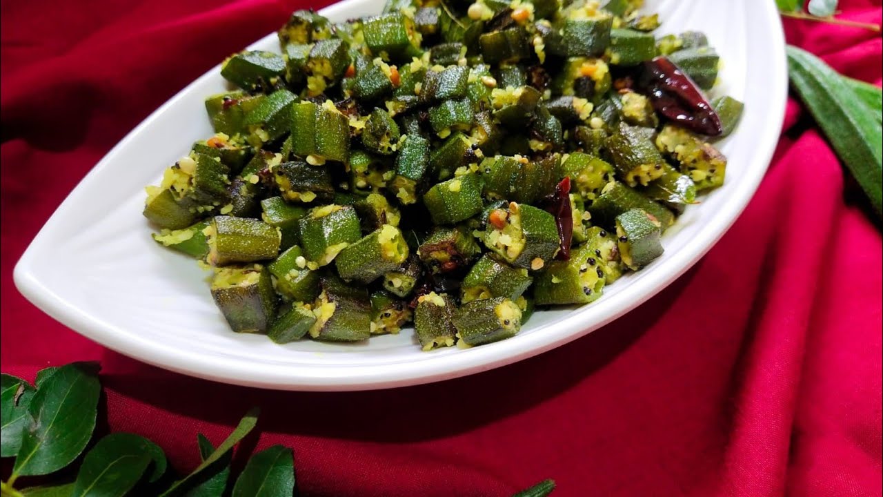 Vendakkai Poriyal Recipe (South Indian Style Okra Stir Fry Spiced With Sambar Powder)