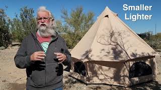 Tent Tour of the White Duck Canvas Bell Tent - Cheap and Cozy Living at Its Best