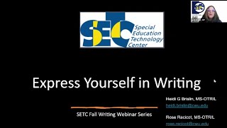 Express Yourself in Writing, Session 4c: Editing and Revising Tools and Strategies