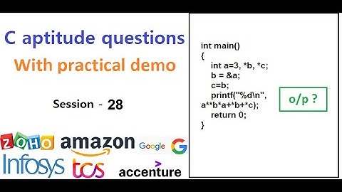 C aptitude questions on Pointers |  Practical Demonstration | Zoho, TCS, Infosys interviews