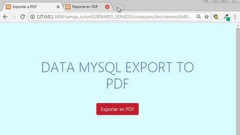 MYSQL export to PDF with PHP