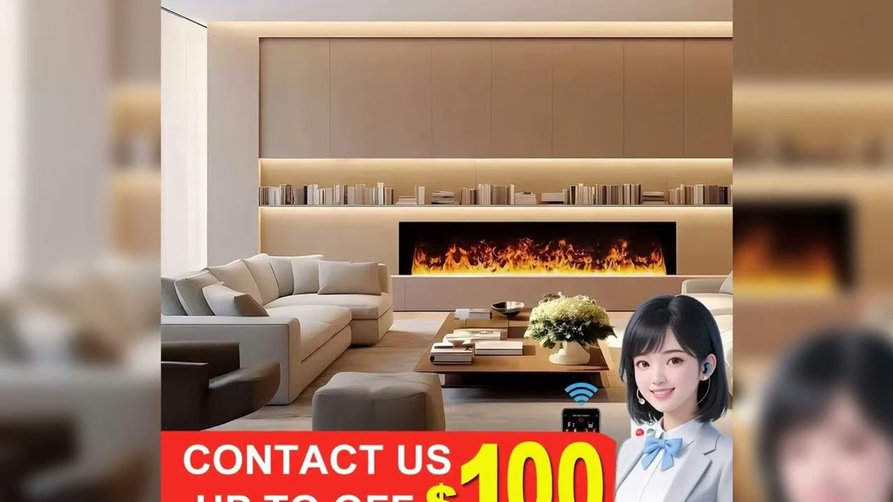 A must-have product! Modern 3d flame steam fireplace remote control electric fireplace silent wate