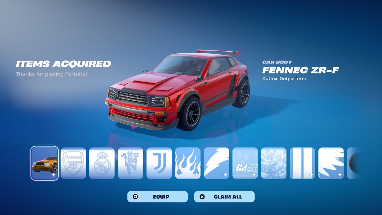 How To Get Fennec ZR-F Car Body For FREE! (Fortnite Rocket League