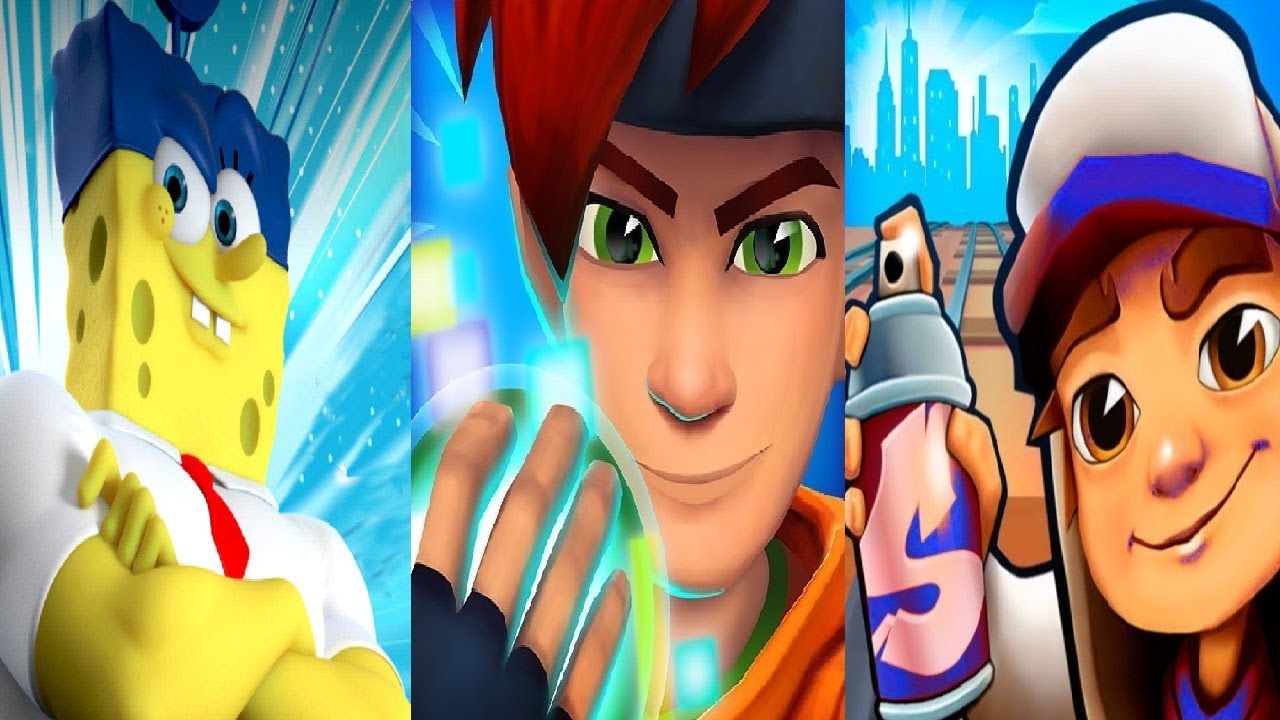 Subway Sponge Subway Surfers Seattle VS MetroLand VS SpongeBob: Sponge on the Run ...