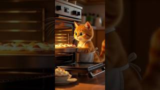 Hardworking Cat Bakes Cake 🍰 | Cute 3D Cartoon Short” #shorts #youtubeshorts