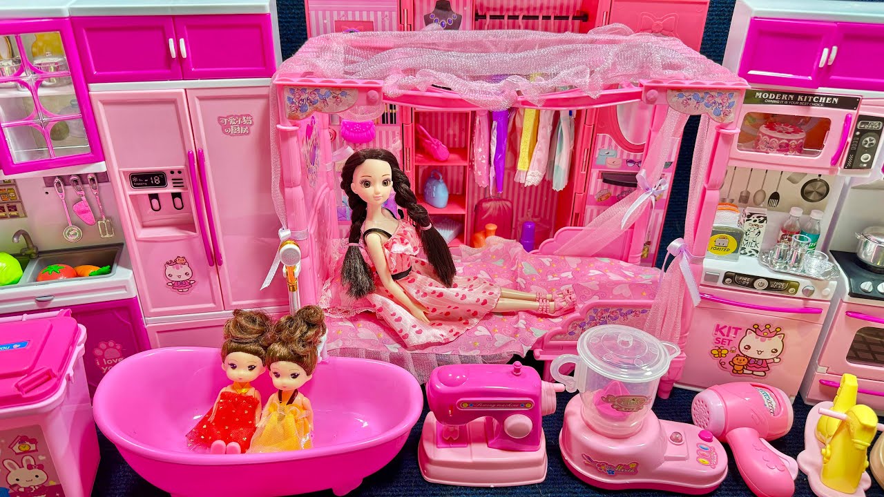 [🐰toy asmr🐰] Adorable Barbie Doll PlaySet ASMR All-Pink Room Toys Satisfying with Unboxing