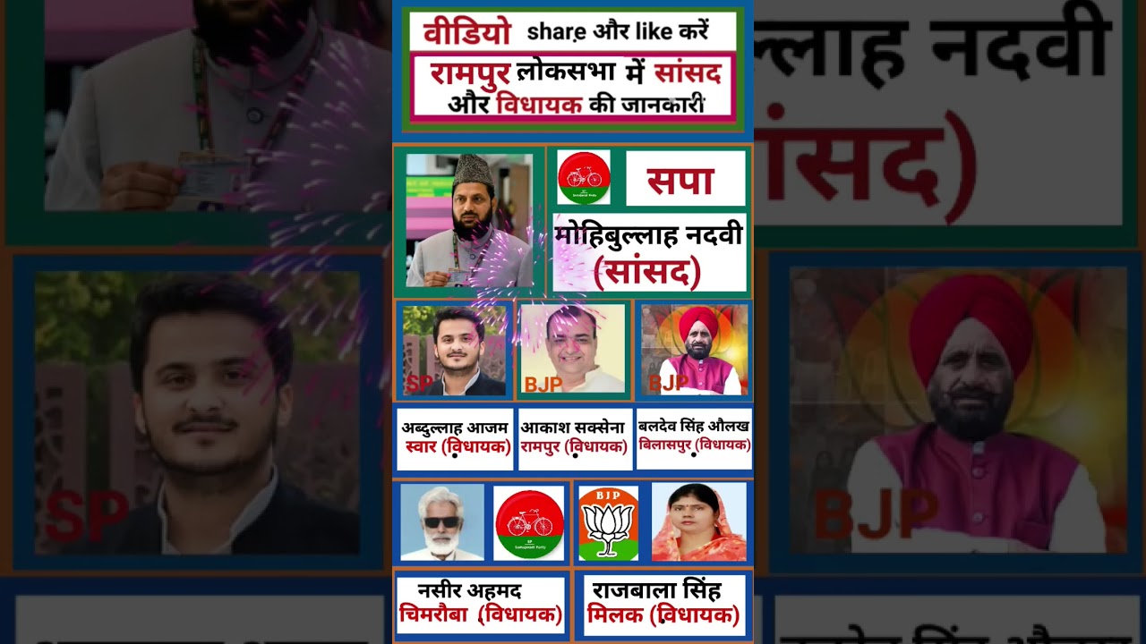 Rampur loksabha me sansad or unke  vidhayak ki jankari loksabha election results 2024 assembly 2022
