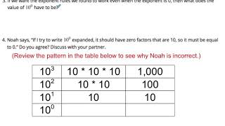 Zero Exponent Property Base 10 Video