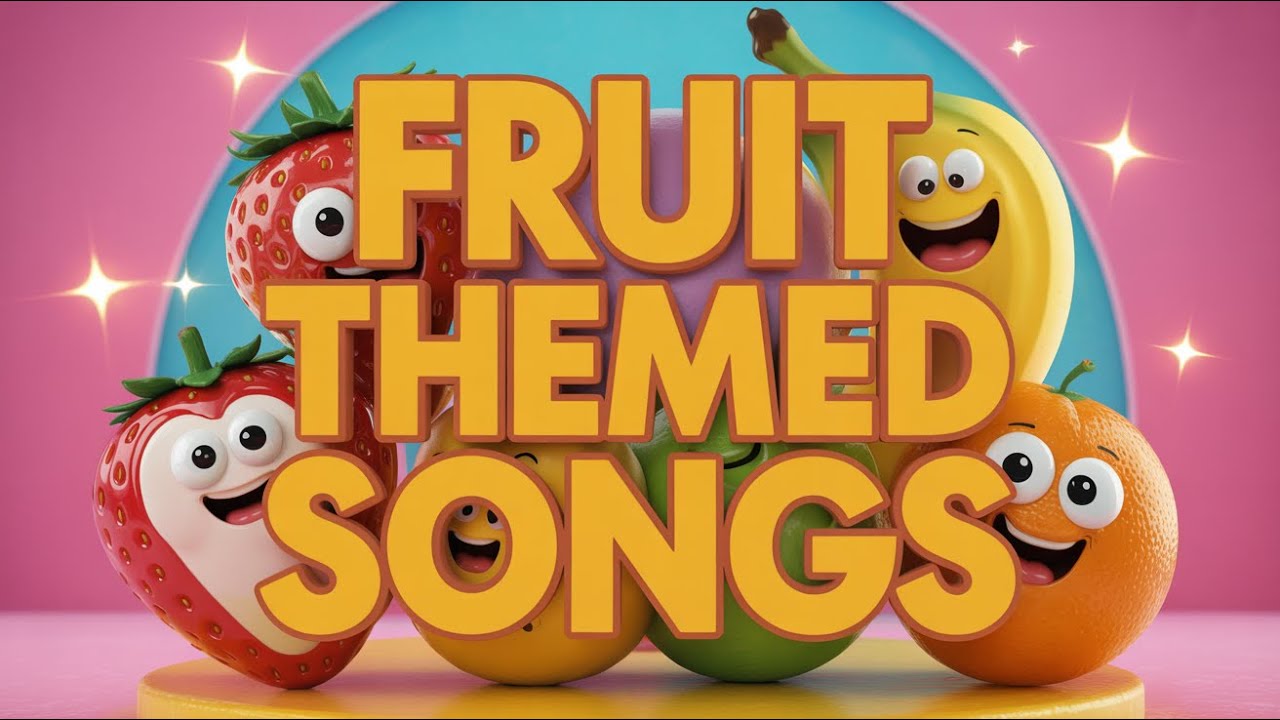 Nursery Rhymes in English for Kids Learn Fruits Apple Banana Mango ...