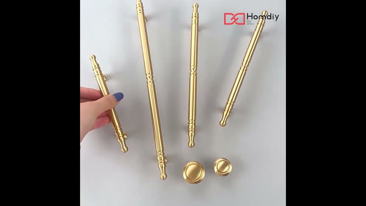 Antique Gold Door Handles Vintage Kitchen Cabinet Pulls