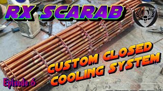 RX Scarab. Ep6. Fabricating heat exchangers for a closed cooling system on 13b turbo engine.