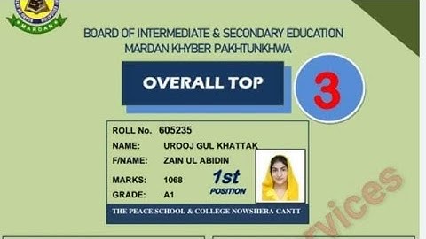 Mardan Board 12th Class Result 2022 | Top 3 Positions Holders