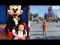 Toddler takes first steps inside disney world