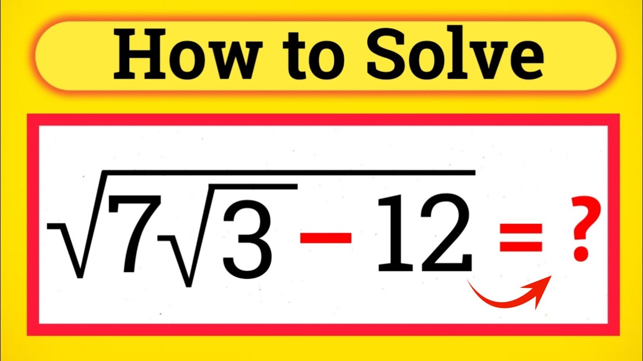 Germany | Can you solve this Square Root algebra problem | math ...