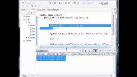 java eclipse programming tuorial part 2 variable expressions integers addtion program
