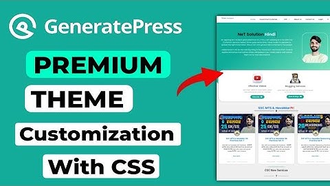 How To Customise GeneratePress theme without using plugin | GP Premium Theme Kaise Customise Kare