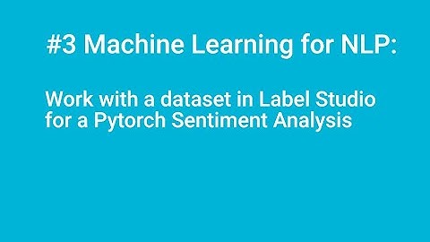 #3 Machine Learning for NLP: Work with a dataset in Label Studio for a Pytorch Sentiment Analysis