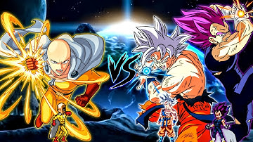 Manga Saitama V2 OP (New) VS Goku DBS V3.5 OP (all form) & Vegeta DBS V2 OP (all form) in Mugen