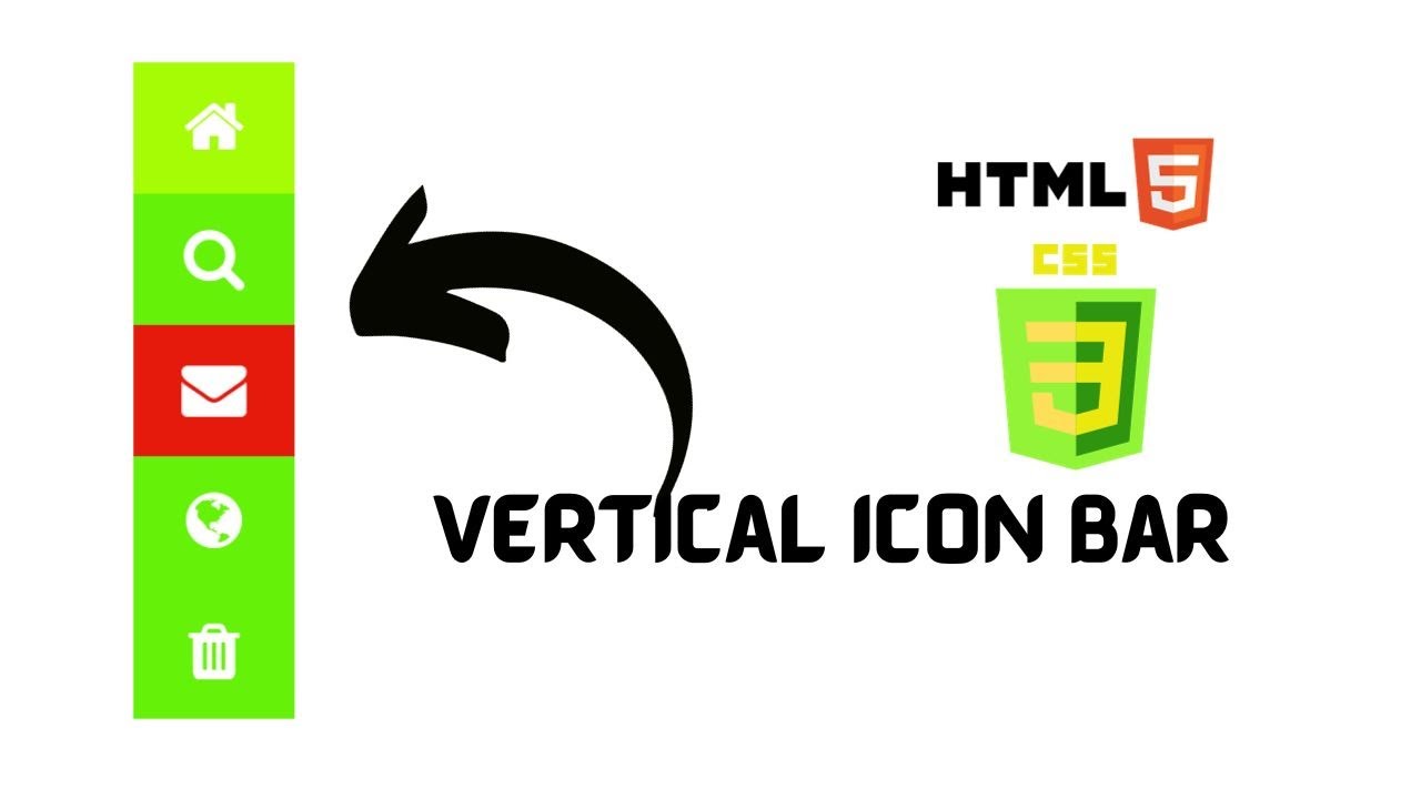 Vertical Icon Bar Only Using HTML and CSS for beginners @helpit560 # ...