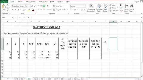 Hướng dẫn thực hành về tính toán, hàm ABS, INT, MOD, SQRT trong Excel ứng dụng công nghệ thông tin