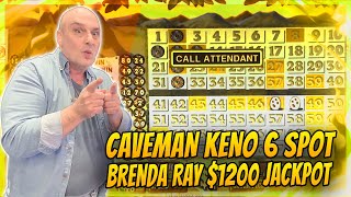 Caveman Keno 6 Spot Brenda Ray $1200 Jackpot
