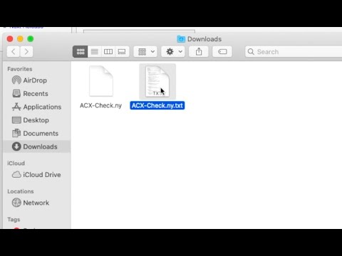 How to download and change your ACX-check file from .txt to .ny FOR MAC