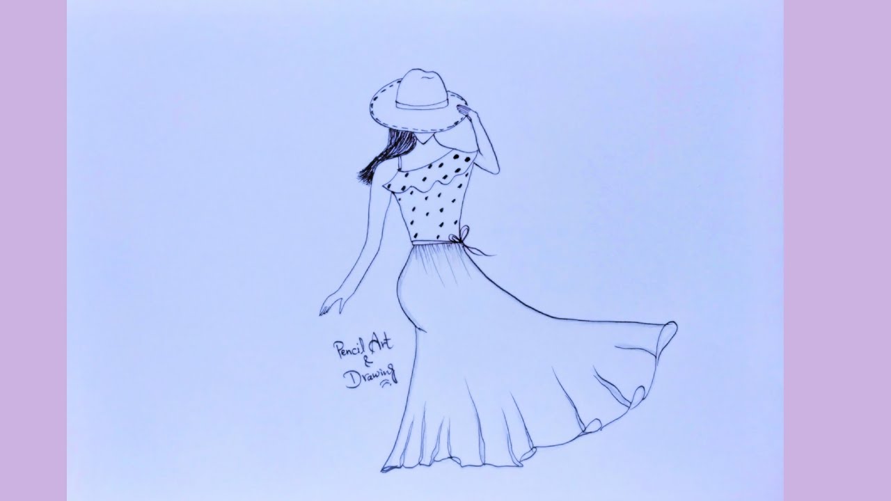 How to Draw a Fashion GirlGirl DrawingGown designDress Design