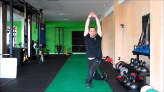 Cross Behind Overhead Reverse Lunge