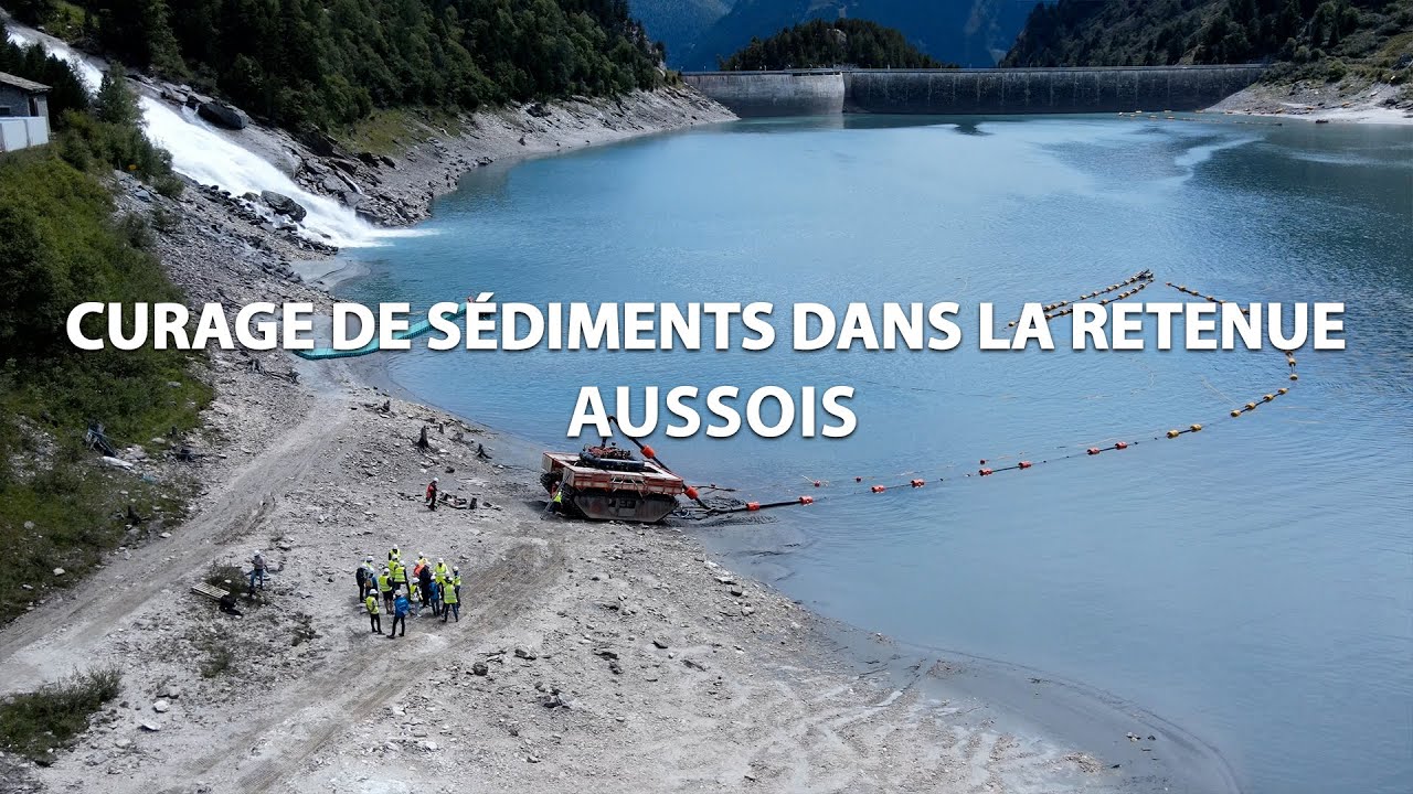Curage de sédiments dans la retenue de Plan d’Aval - Aussois