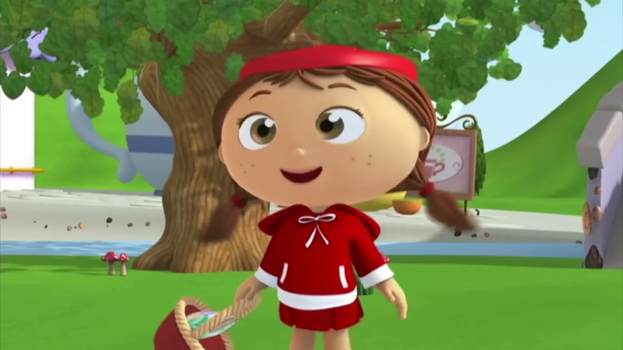 Red Riding Hood eats candy and has extra energy