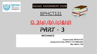 BPHCT131 solved assignment 2026 ENGLSH PART-3 #ignousolvedassignment #bphct131solvedassignment