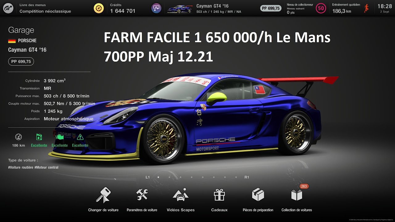 Farm facile crédit GT7 Maj 12.21 1m6/h YouTube