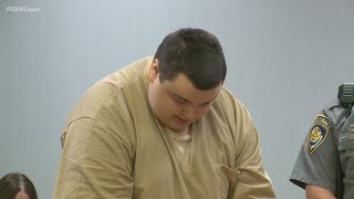Peter Manfradonia speaks in court after being sentenced for second murder