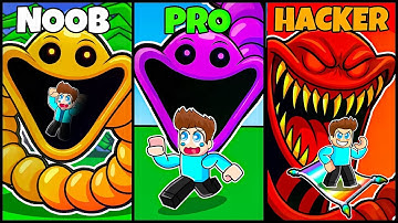 NOOB VS PRO VS HACKER IN ROBLOX HUNGRY WORM TOWER !!