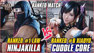 TEKKEN 8 - NINJAKILLA (Ranked #1 LAW) vs CUDDLE CORE (Ranked #6 Xiaoyu) | TEKKEN 8 RANKED MATCHES
