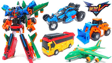 【カラフルビークルが4体合体！】トボットV「キングフォートラン」リーゼント・ビッグボス・パワーローダー・エアハイド【韓国おもちゃ】